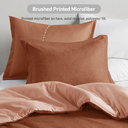Kaden Chambray Print Microfiber Comforter Set with Bed Sheets