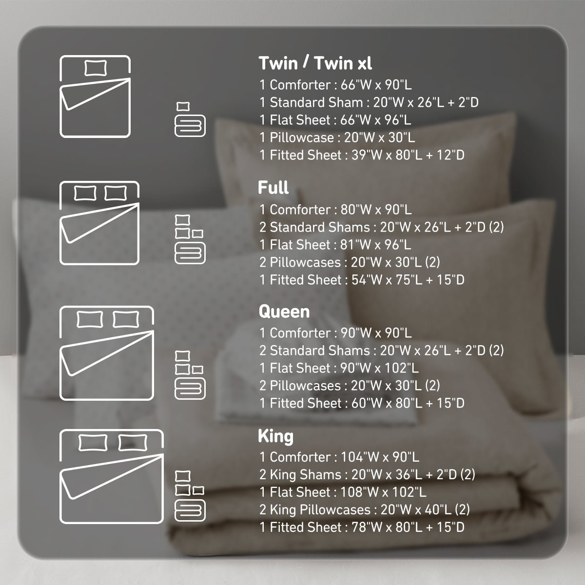 Kaden Chambray Print Microfiber Comforter Set with Bed Sheets