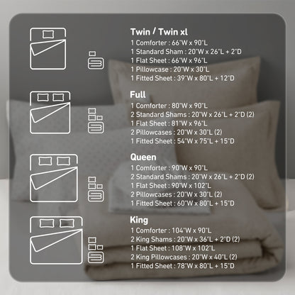 Kaden Chambray Print Microfiber Comforter Set with Bed Sheets