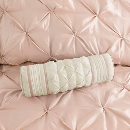 Laurel 100% Polyester Pieced Pleated 7pcs Tufted Comforter Set