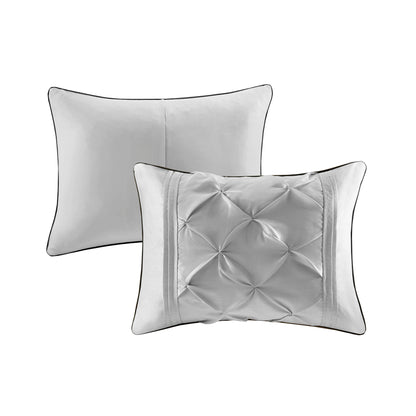Laurel 100% Polyester Pieced Pleated 7pcs Tufted Comforter Set