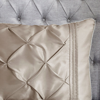 Laurel 100% Polyester Pieced Pleated 7pcs Tufted Comforter Set