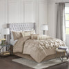Laurel 100% Polyester Pieced Pleated 7pcs Tufted Comforter Set