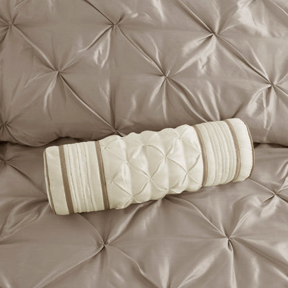 Laurel 100% Polyester Pieced Pleated 7pcs Tufted Comforter Set