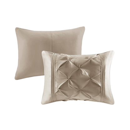 Laurel 100% Polyester Pieced Pleated 7pcs Tufted Comforter Set