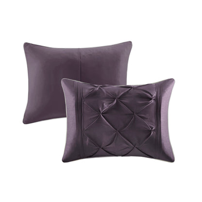 Laurel 100% Polyester Pieced Pleated 7pcs Tufted Comforter Set
