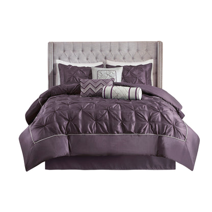 Laurel 100% Polyester Pieced Pleated 7pcs Tufted Comforter Set