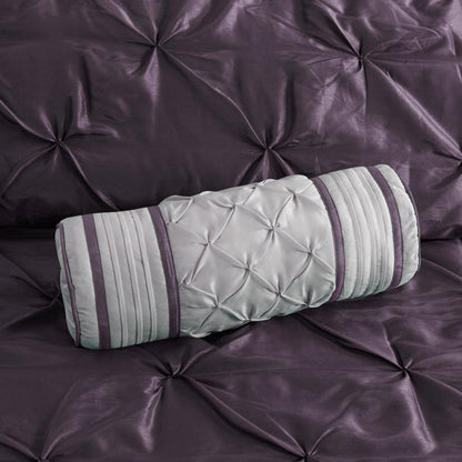Laurel 100% Polyester Pieced Pleated 7pcs Tufted Comforter Set
