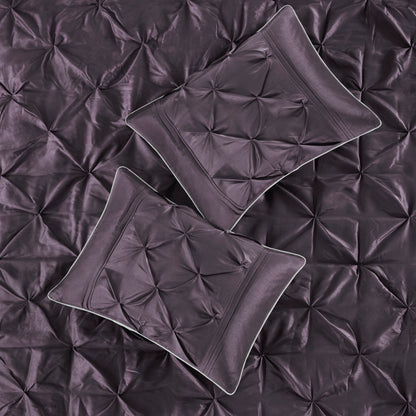 Laurel 100% Polyester Pieced Pleated 7pcs Tufted Comforter Set