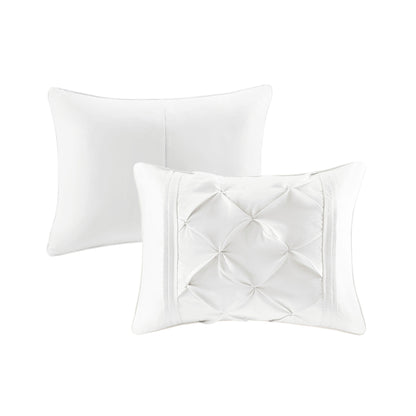 Laurel 100% Polyester Pieced Pleated 7pcs Tufted Comforter Set