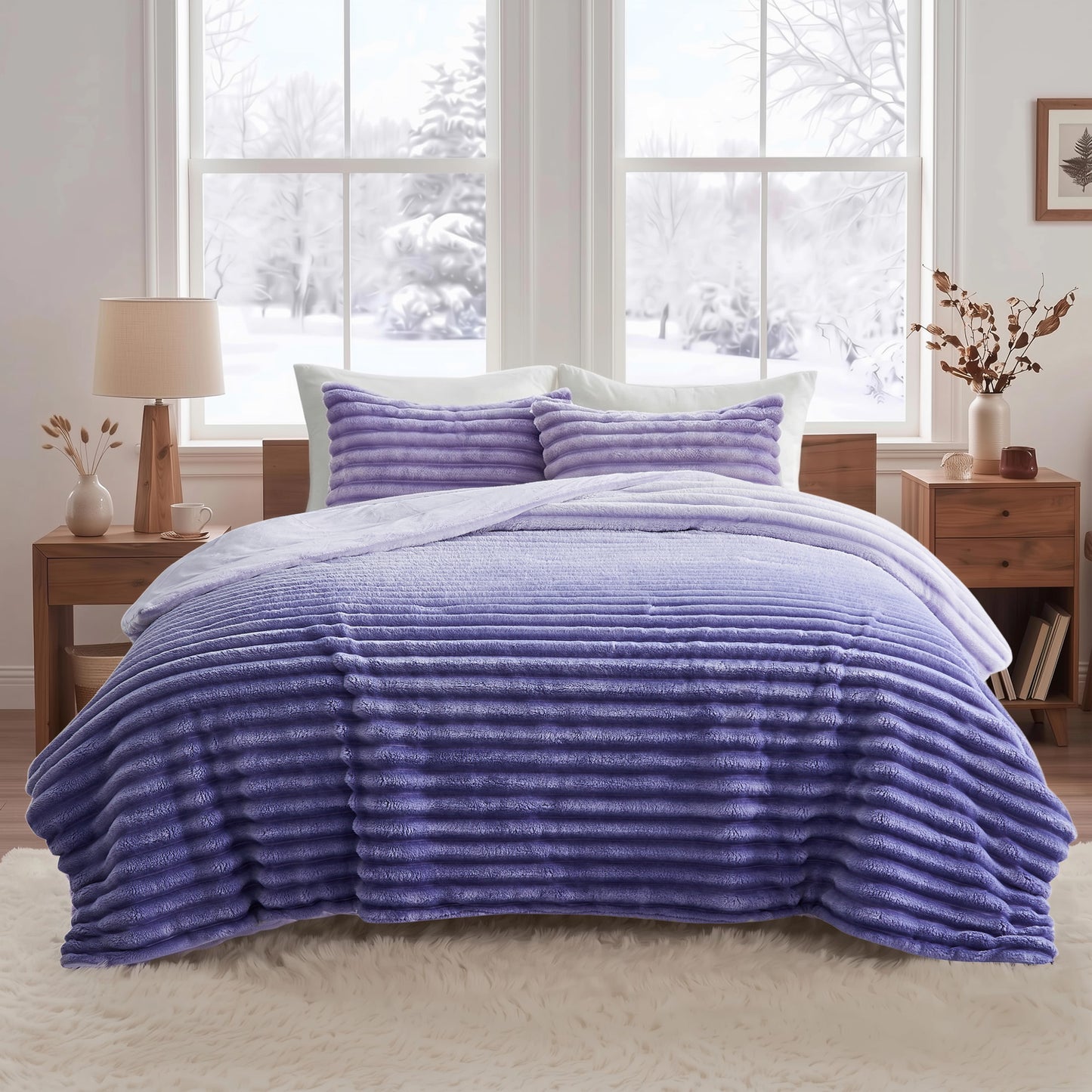 Cord Plush Comforter Set