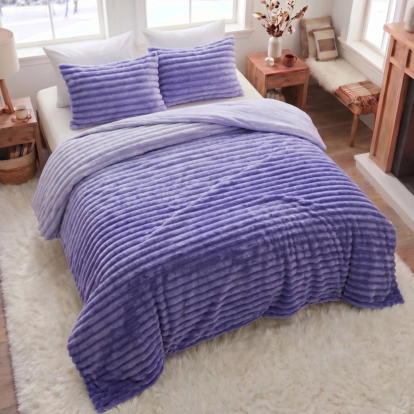 Cord Plush Comforter Set