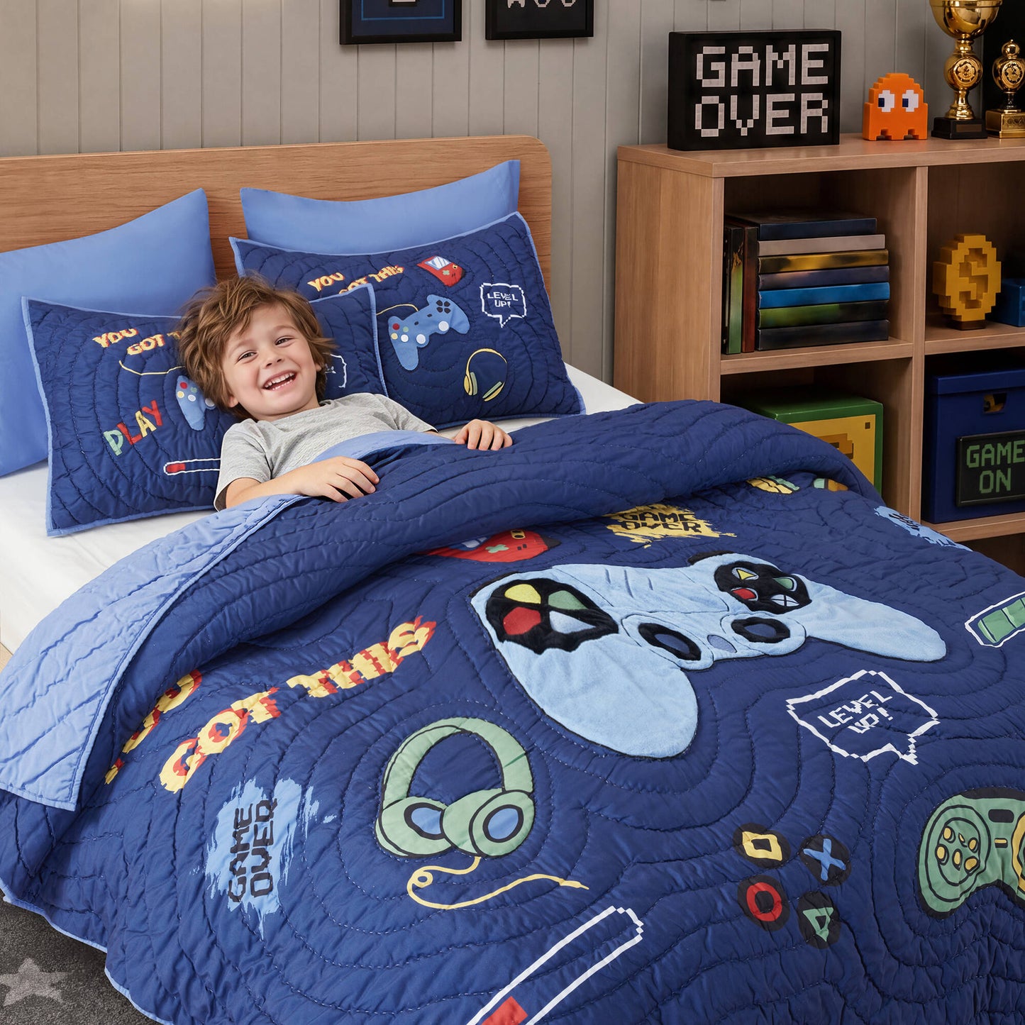 Intelligent Design Kids Game 5PCS Quilt Set