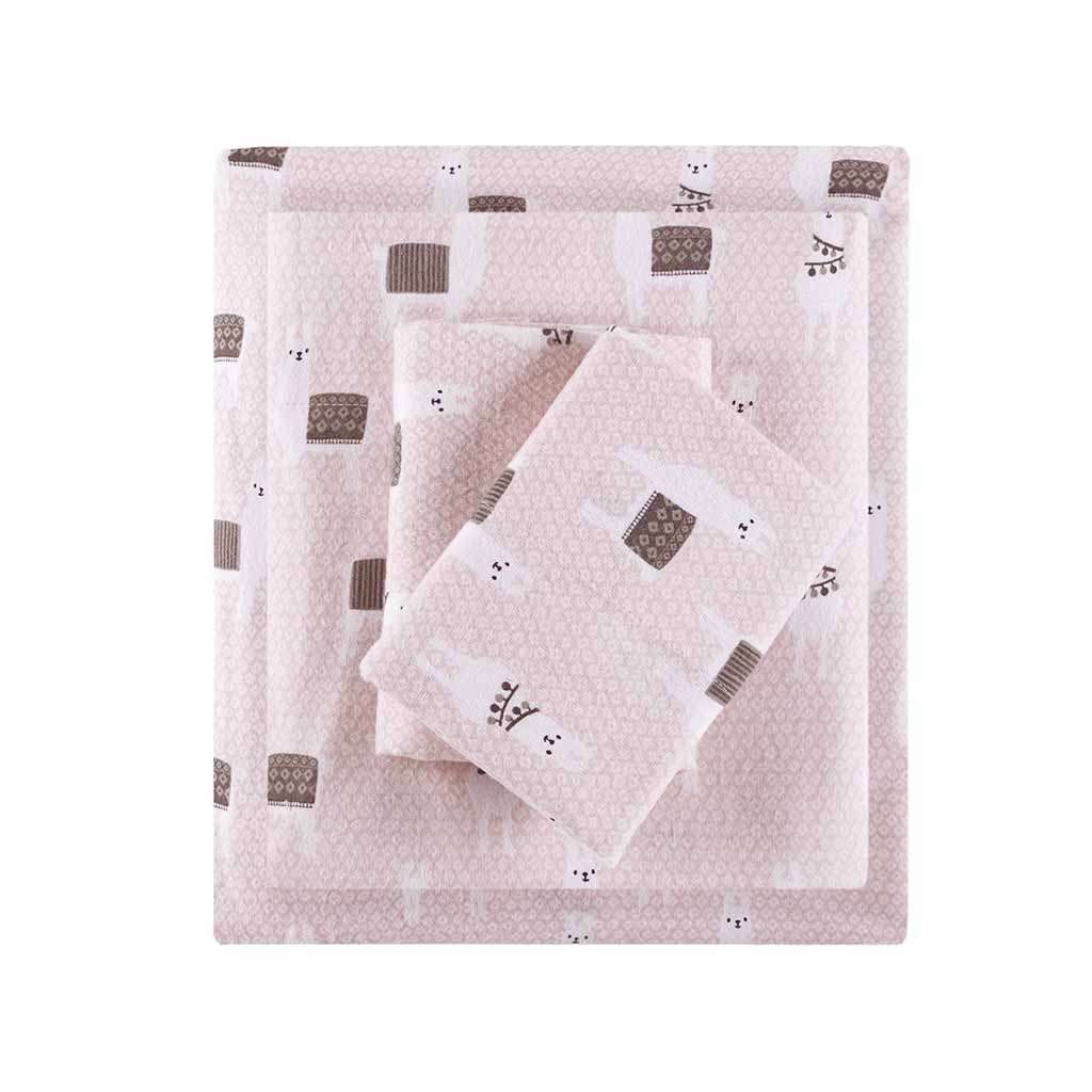 Intelligent Design Cotton Flannel Printed Sheet Set