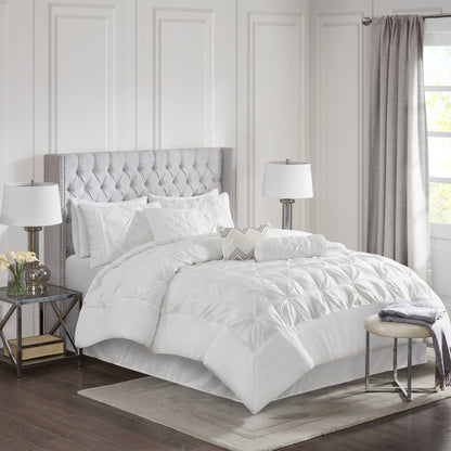 Madison Park 100% Polyester Pieced Pleated 7pcs Tufted Comforter Set