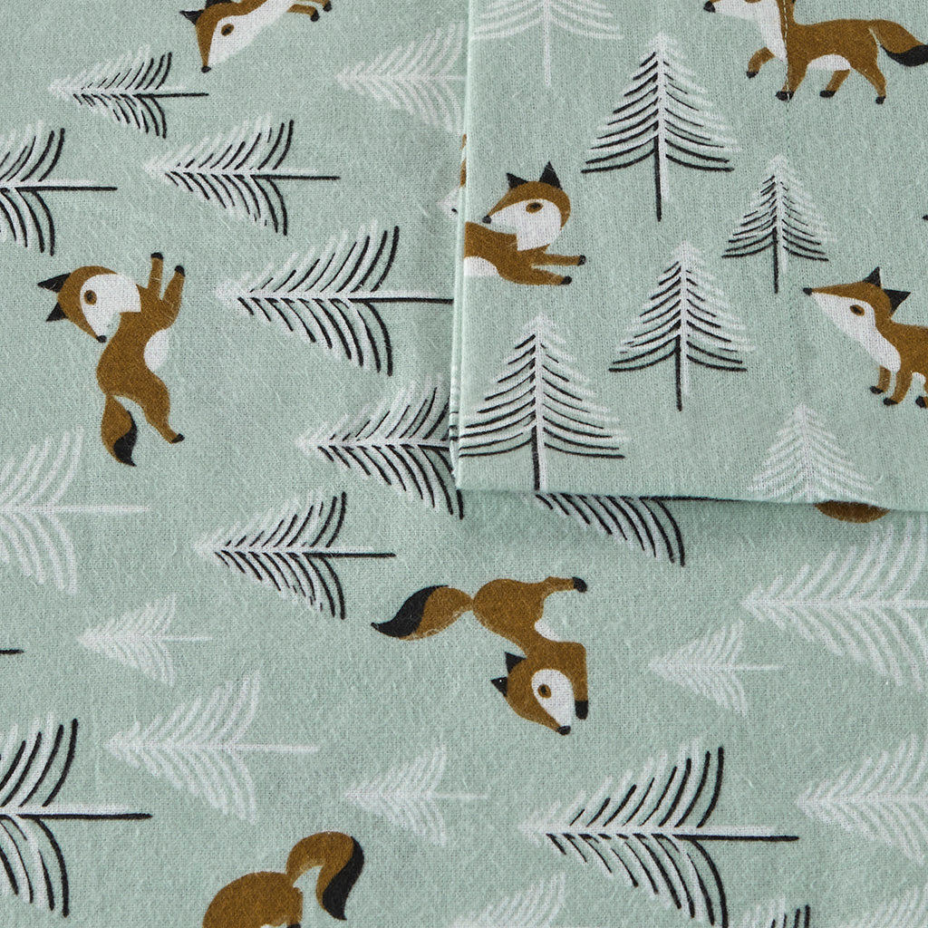 Intelligent Design Cotton Flannel Printed Sheet Set