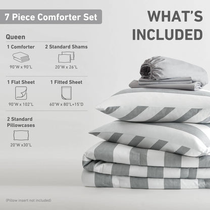 Regency Heights Echo Stripe Textured Print Comforter Set