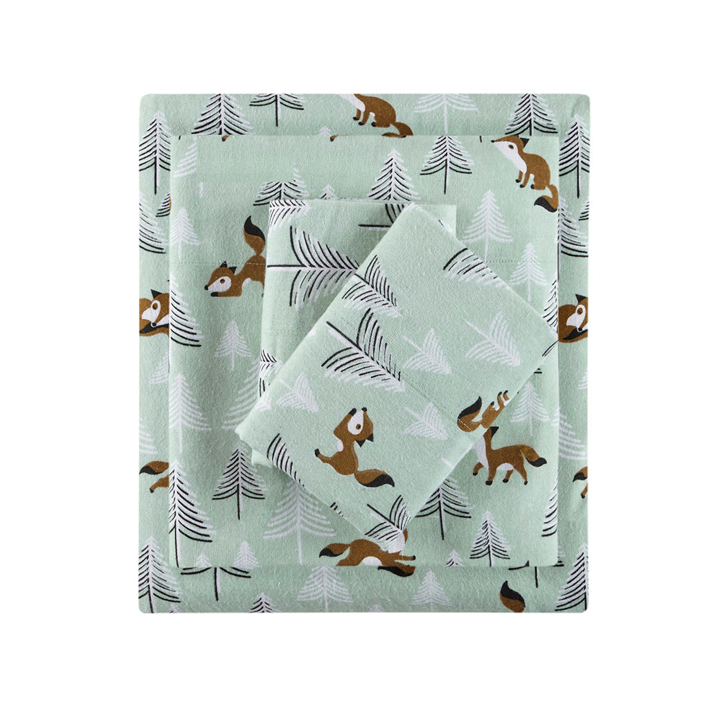 Intelligent Design Cotton Flannel Printed Sheet Set