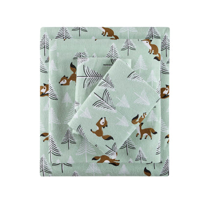 Intelligent Design Cotton Flannel Printed Sheet Set