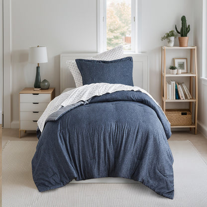 Regency Heights Camden Chambray Print Microfiber Comforter Set with Bed Sheets