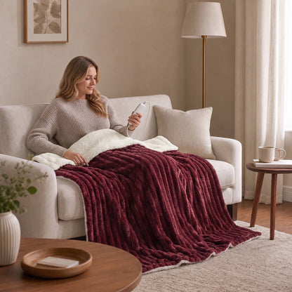 Serta Heated Cord Plush Heated Throw