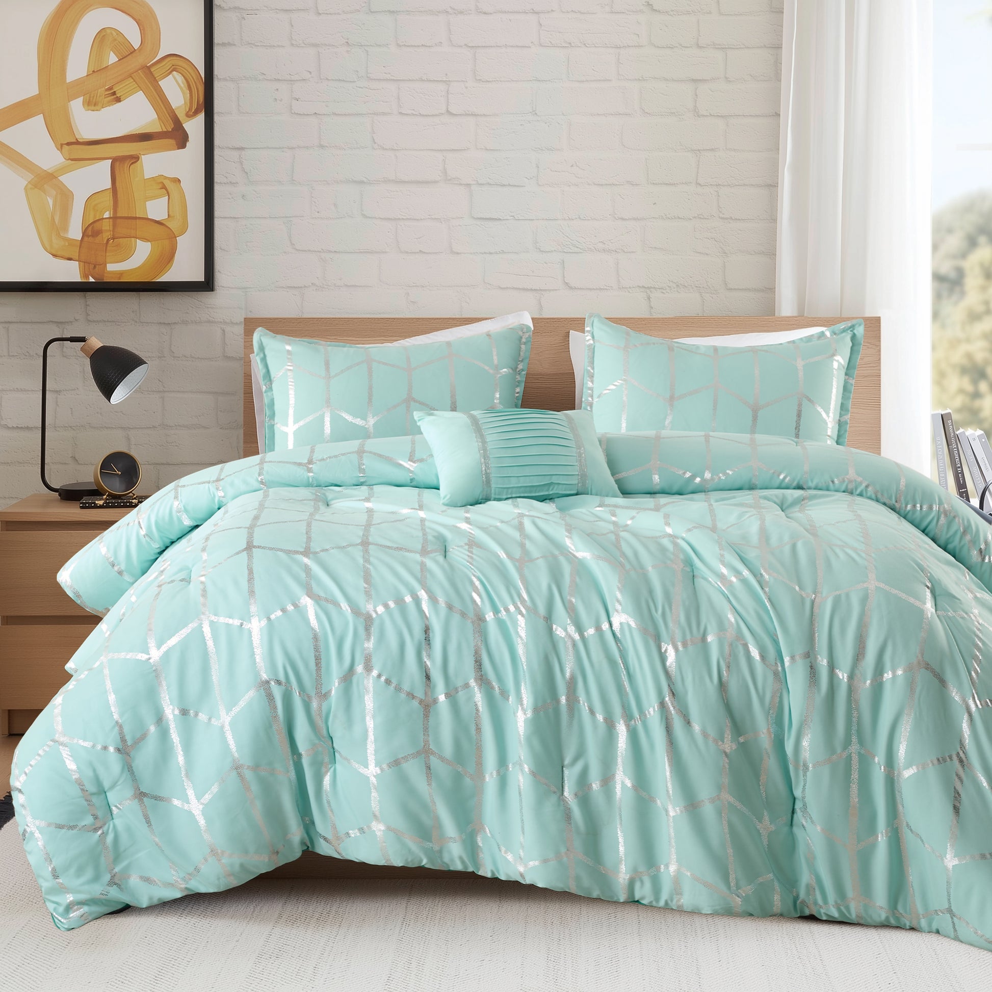 Regency Heights Raina Metallic Printed 3 Comforter Set