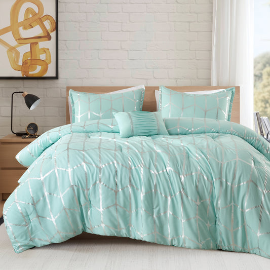 Regency Heights Raina Metallic Printed 3 Comforter Set