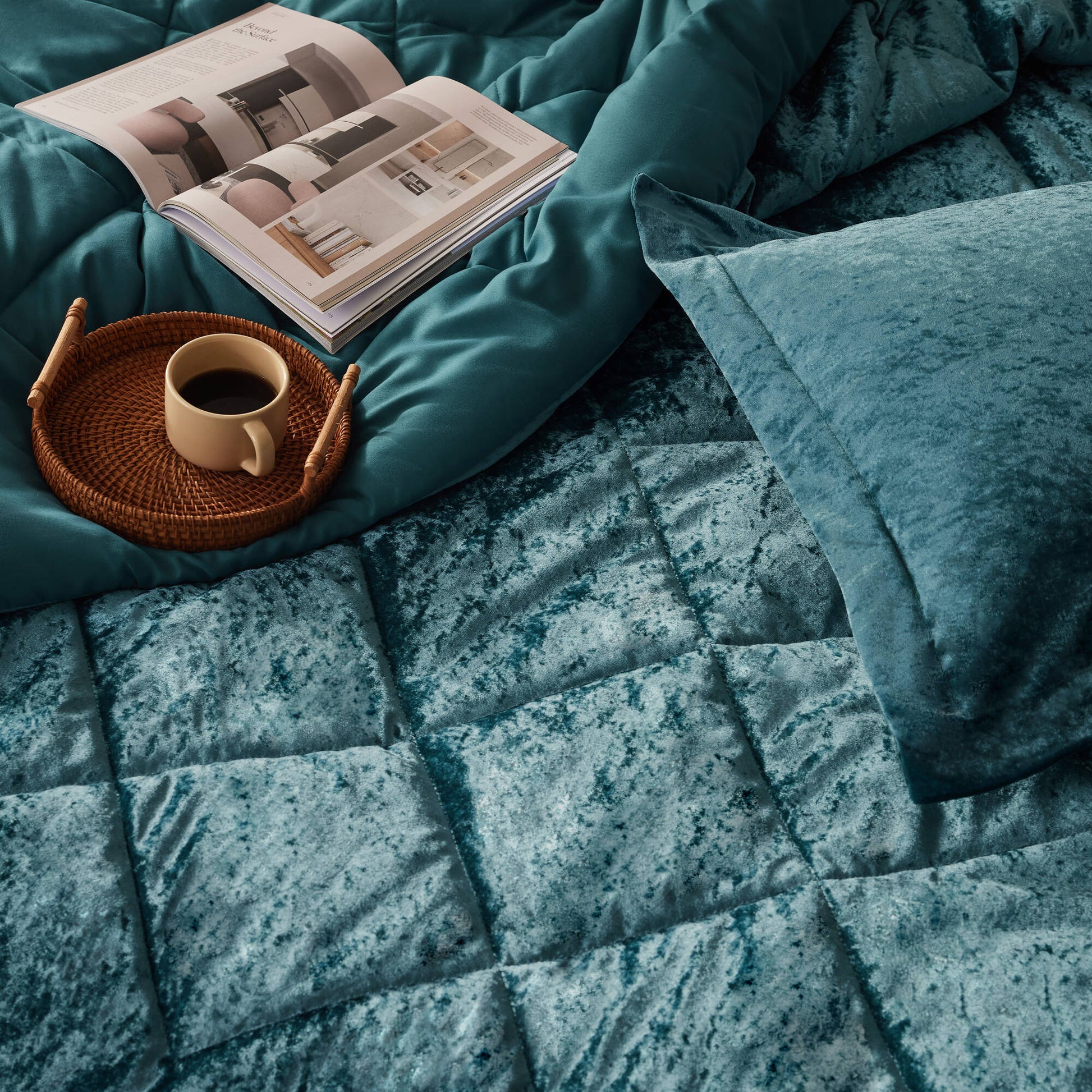 Intelligent Design Velvet Duvet Cover Set with Throw Pillow