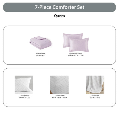 Regency Heights Camden Chambray Print Microfiber Comforter Set with Bed Sheets