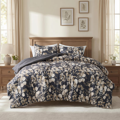 Regency Heights Gabrielle Reversible Floral Botanical Seersucker Comforter Set