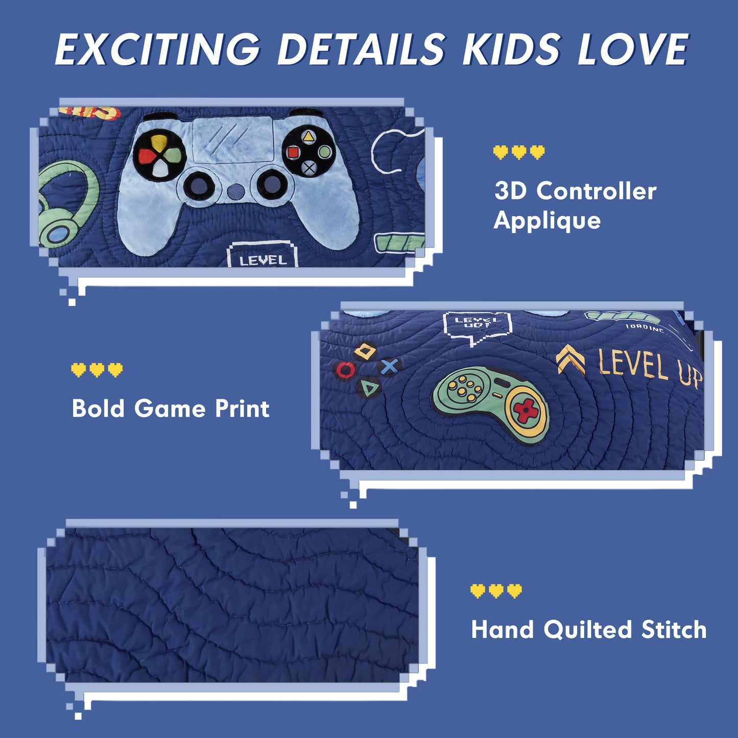 Intelligent Design Kids Game 3PCS Quilt Set
