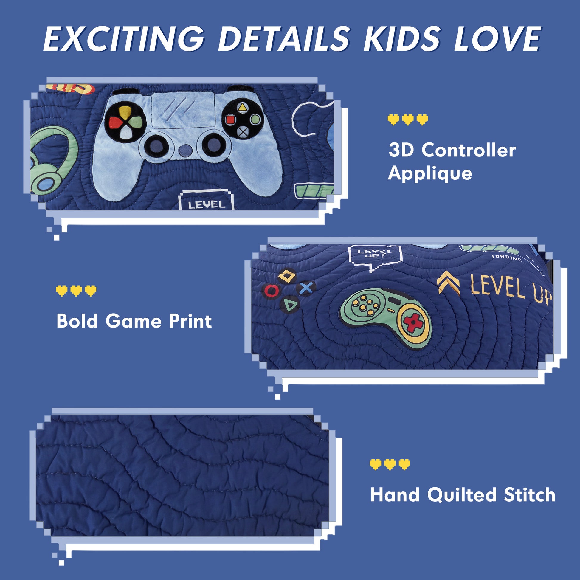 Intelligent Design Kids Game 3PCS Quilt Set