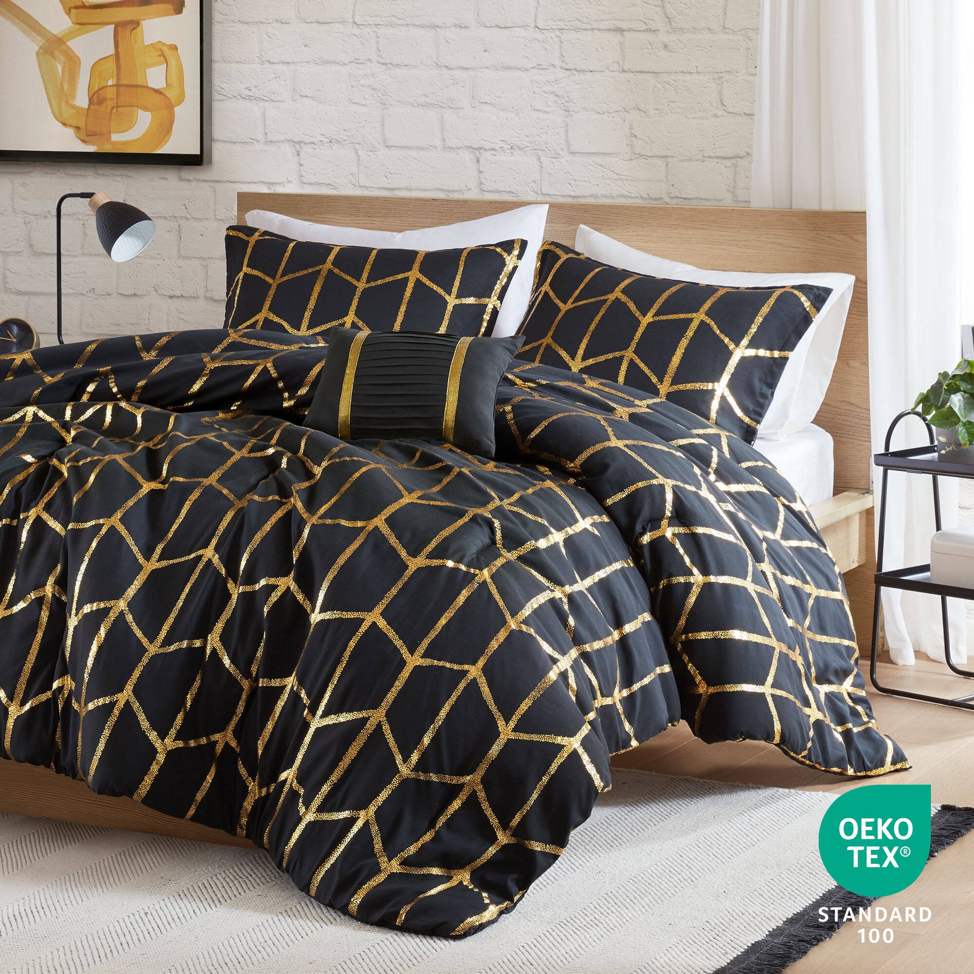 Regency Heights Raina Metallic Printed 3 Comforter Set