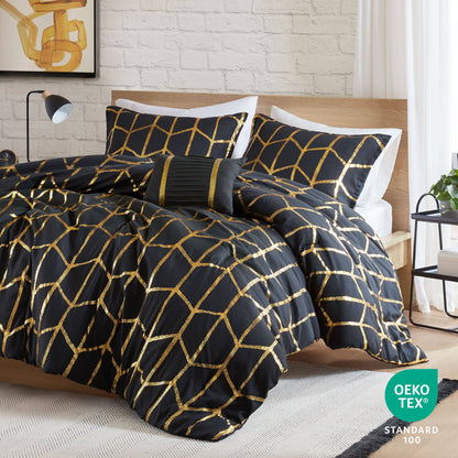 Regency Heights Raina Metallic Printed 3 Comforter Set
