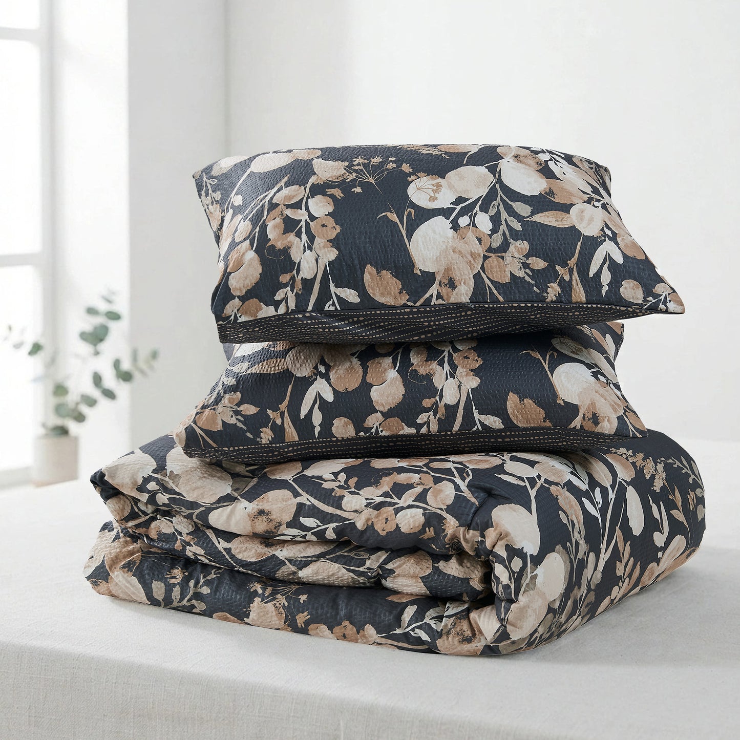 Regency Heights Gabrielle Reversible Floral Botanical Seersucker Comforter Set
