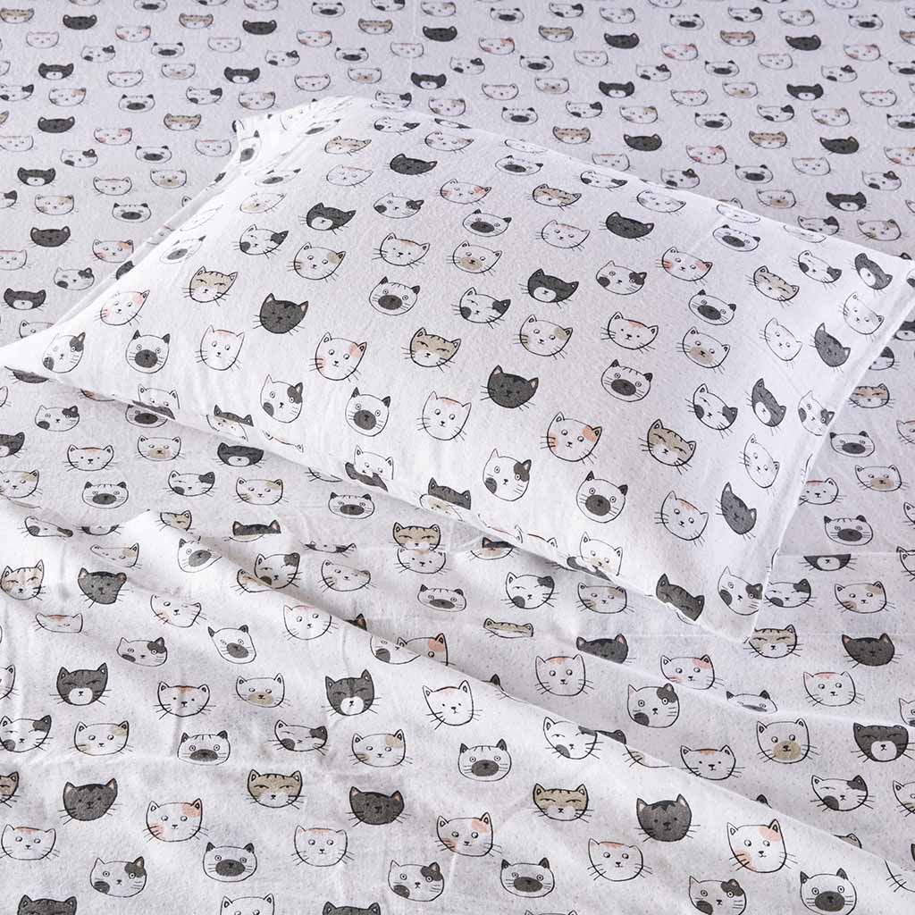 Intelligent Design Cotton Flannel Printed Sheet Set
