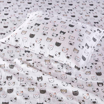 Intelligent Design Cotton Flannel Printed Sheet Set