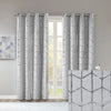 Intelligent Design Total Blackout Metallic Print Grommet Top Curtain Panel