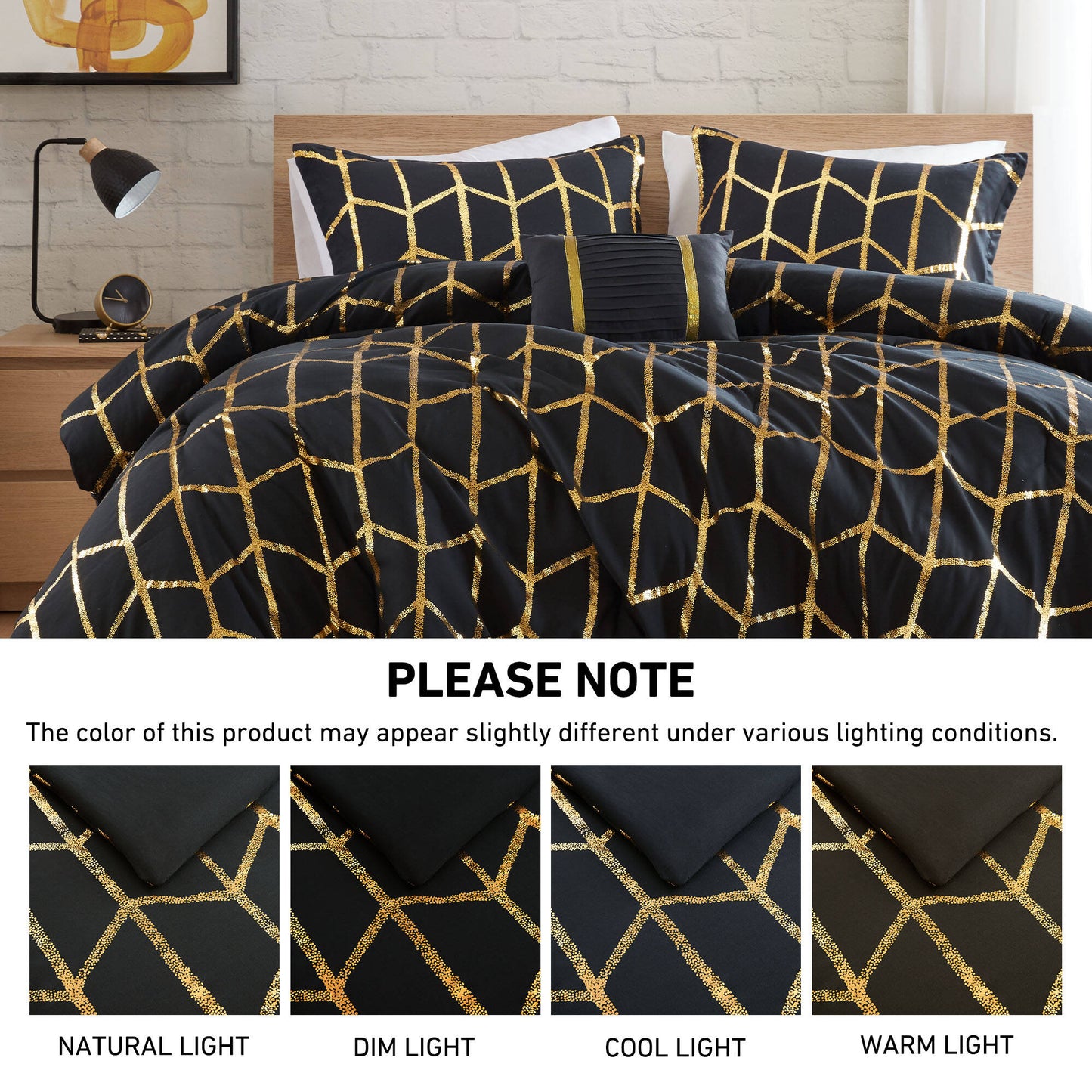 Regency Heights Raina Metallic Printed 3 Comforter Set