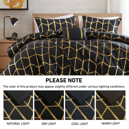 Regency Heights Raina Metallic Printed 3 Comforter Set