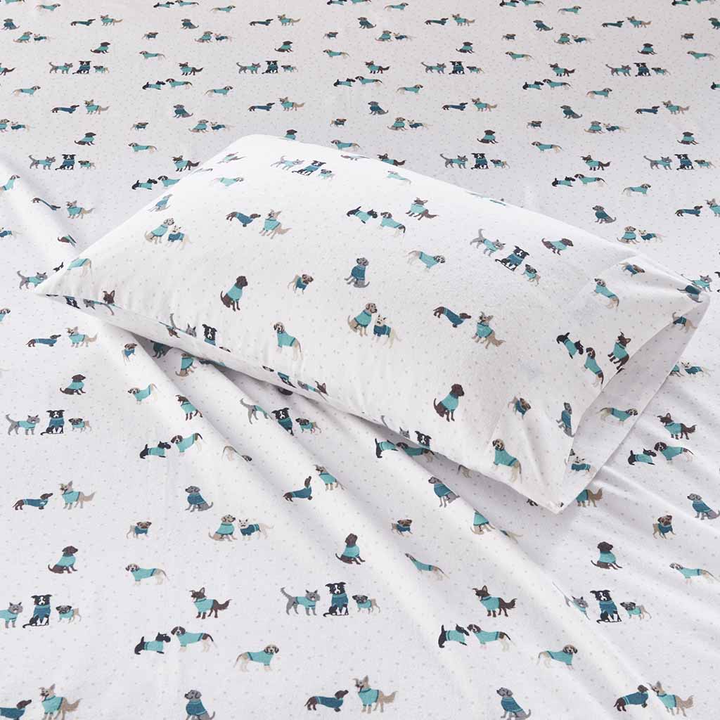 Intelligent Design Cotton Flannel Printed Sheet Set