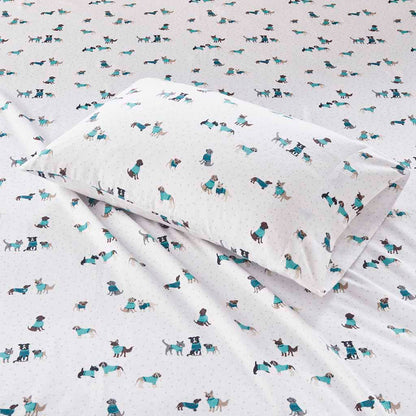 Intelligent Design Cotton Flannel Printed Sheet Set