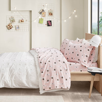 Intelligent Design Cotton Flannel Printed Sheet Set