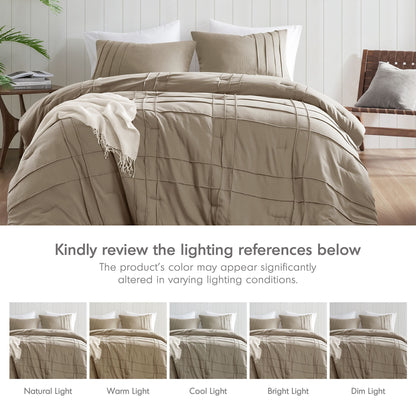 Parker Soft Washed Pleated Comforter Set