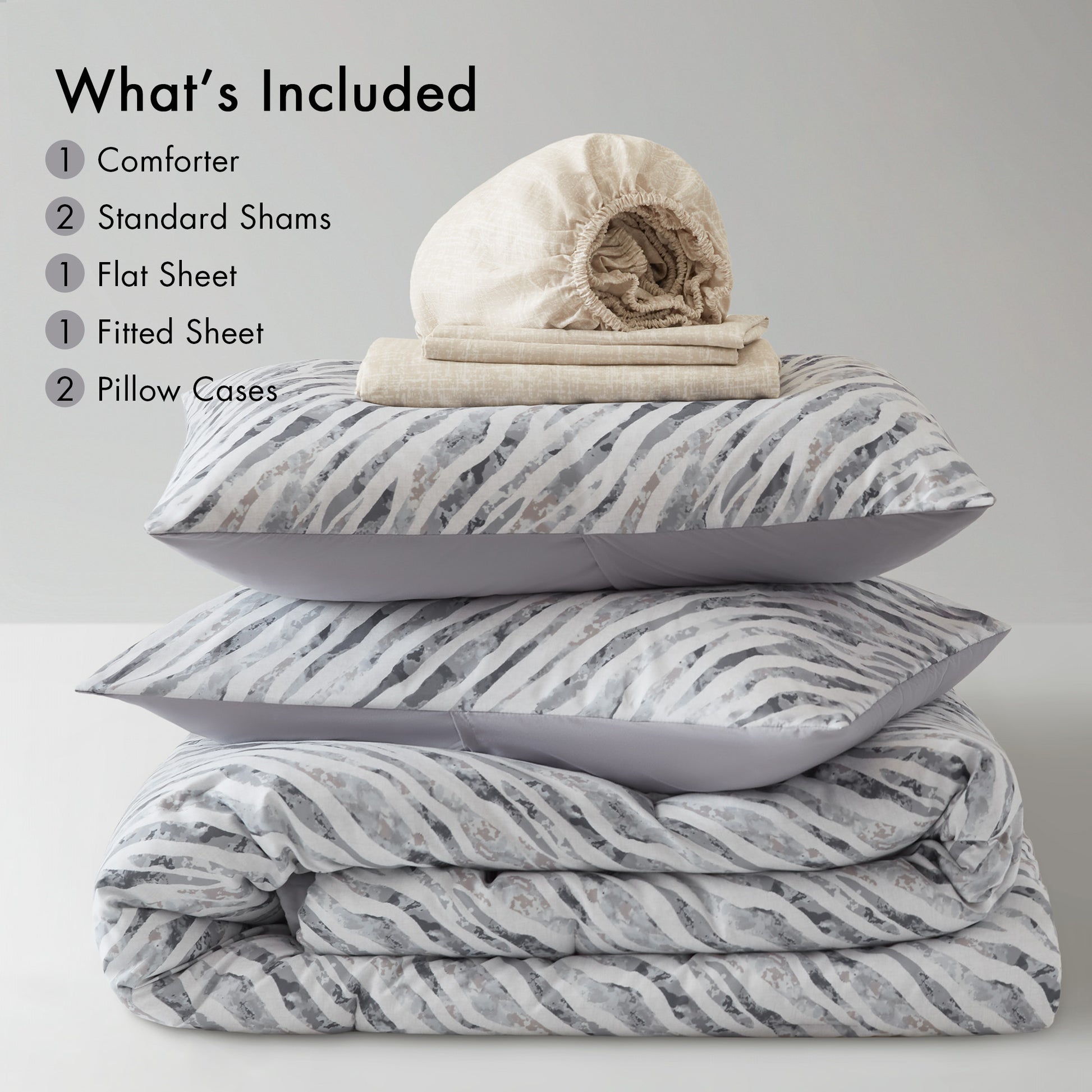Madison Park Essentials Nixon 5 Pieces Comforter Set with Sheet Set