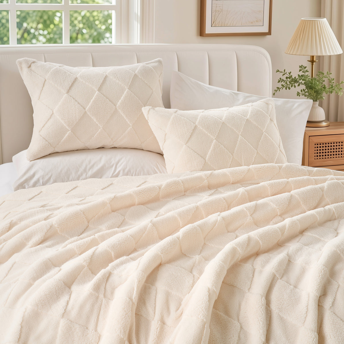 Regency Heights Monroe Jacquard Sherpa(Diamond) Comforter Mini Set