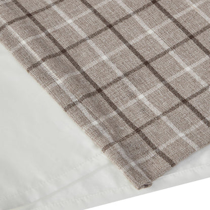Madison Park Plaid Faux Leather Tab Top Curtain Panel with Fleece Lining