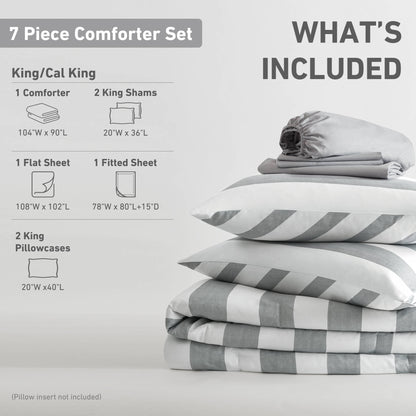 Regency Heights Echo Stripe Textured Print Comforter Set
