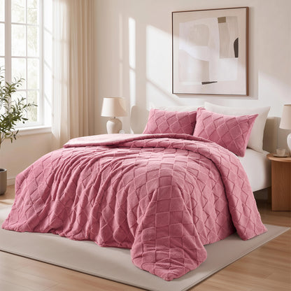 Regency Heights Monroe Jacquard Sherpa(Diamond) Comforter Mini Set