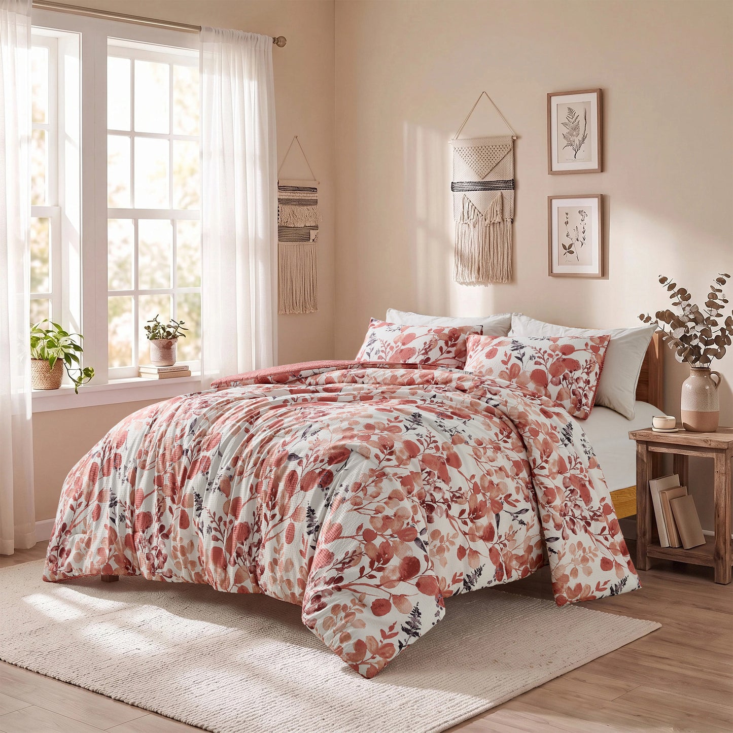 Regency Heights Gabrielle Reversible Floral Botanical Seersucker Comforter Set